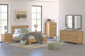 Signature Design by Ashley® EB1760/231/156/112 Bermacy - Light Brown - 3 Pc. - Dresser, Full Platform Panel Bed
