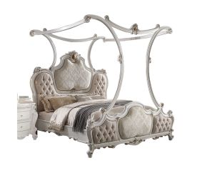 ACME 28207EK Picardy - Eastern King Bed - Fabric & Antique Pearl - 78"