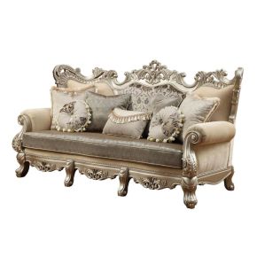 ACME 51040 Ranita - Sofa With 7 Pillows - Fabric & Champagne