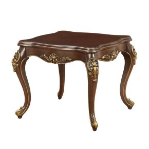 ACME 80845 Ameena - End Table - Espresso (Gold Brush)