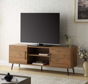 ACME LV00789 Wafiya - TV Stand - Rustic Wood & Black Finish