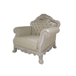 ACME LV01690 Dresden Chair - PU & Bone White Finish