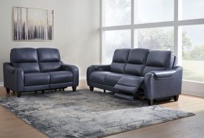 Signature Design by Ashley® U75311/15/14 Mercomatic - Ocean - 2 Pc. - Power Reclining Sofa, Power Reclining Loveseat