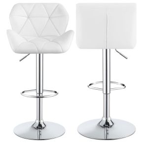 CoasterEveryday 100424 Berrington - Upholstered Adjustable Bar Stools (Set of 2) - White