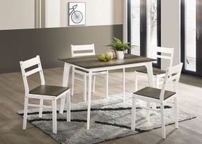 Furniture of America CM3714GY-T-5PK Debbie - 5 Piece Dining Table Set - Gray / White