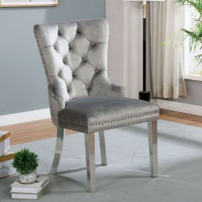 Furniture of America CM-AC261GY-2PK Jewett - Chair (Set of 2) - Gray