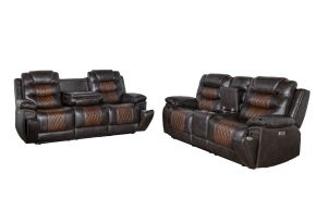 New Classic 22-7005-2PM New Classic 22-7005-2PM Nikko - P1 2 Piece Sofa & Loveseat Power Footrest - Brown