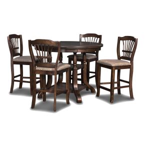 New Classic 45-2541-D4C Bixby - Counter Table & 4 Chairs - Espresso