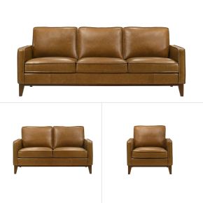 New Classic 20-L1213-3NP New Classic 20-L1213-3NP Caspar - 3 Piece Sofa & Loveseat & Chair - Caramel
