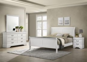 Coaster Fine Furniture 202441Q-S4 Louis Philippe - 4 Piece Queen Bedroom Set - White