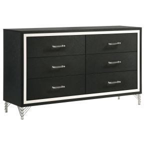 Coaster Fine Furniture 224993 Lucia - 6-Drawer Dresser Cabinet - Black