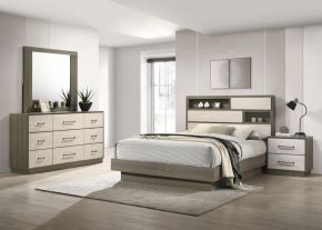 Coaster Fine Furniture 224981KE-S4 Fenwick - 4 Piece Eastern King Bedroom Set - Gray Oak