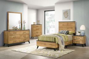 Coaster Fine Furniture 225001T-S5 Kaywood - 5 Piece Twin Bedroom Set - Natural Pine