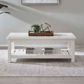 Liberty Furniture 142-OT1010 Backroads - Rectangular Cocktail Table - Weathered White & Parchment Brown