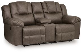 Ashley Furniture PC6450694 Lowilla - Double Reclining Loveseat With Console - Driftwood