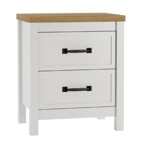 Ashley Furniture EB1480-292 Kerisden - Two Drawer Night Stand - White / Brown