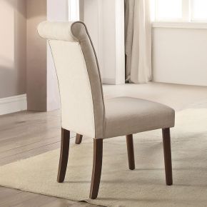 ACME 72822 Gasha - Side Chair (Set of 2) - Beige Linen & Walnut