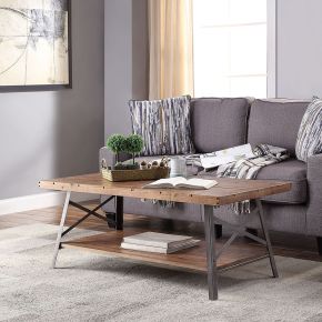 ACME 81175 Ikram - Coffee Table - Weathered Oak & Sandy Black