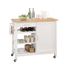ACME 98315 Ottawa - Kitchen Cart - Natural & White