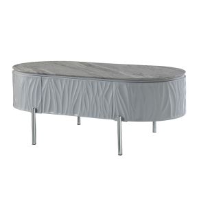 ACME LV02411 Yukino - Coffee Table - Gray High Gloss & Chrome