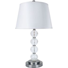 Furniture of America L76188T-2PK Oona - Table Lamp (Set of 2) - White / Clear