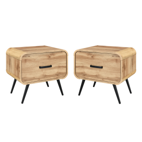 New Classic 30-T3562N-2ET Rowan - One Drawer End Table / Bedside Table (Set of 2) - Natural
