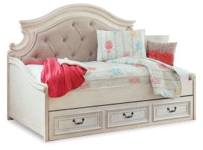 Ashley Furniture B743B15 Realyn - Twin Day Bed With Storage - Chipped White