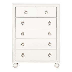 Samuel Lawrence Furniture S458-440 Bella White - 6-Drawer Chest - White