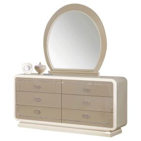 ACME 20194 Allendale - Mirror - Ivory & Latte High Gloss