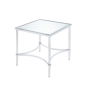 ACME 80192 Petunia - End Table - Chrome & Mirror