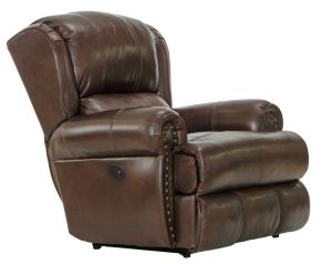 Catnapper 647637-1283/19-3083/19 Duncan - Leather Power Deluxe Lay Flat Recliner - Walnut