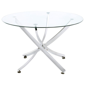 CoasterEveryday 106440 Beckham - Round Glass Top Dining Table - Chrome