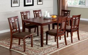 Furniture of America CM3930T-7PK Montclair - 7 Piece Dining Table Set - Dark Cherry / Brown