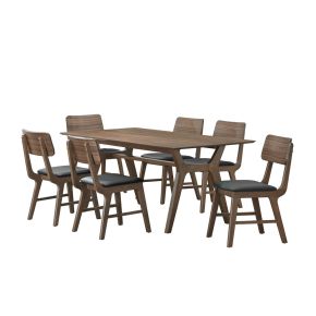 New Classic 40-1750BK-D6C New Classic 40-1750BK-D6C Thea - 70" Rectangular Dining Table With 6 Chairs - Brown / Black