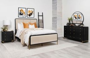 Coaster Fine Furniture 224331QCRM-S4 Arini - 4 Piece Queen Bedroom Set - Cream And Black