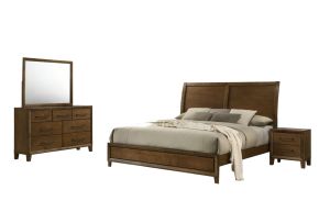 New Classic 00-B0182-24N Ballard - 6/0 Western King 4 Piece Bedroom Set (Bed, Dresser, Mirror, Nightstand) - Brown