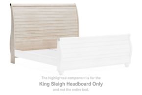Signature Design by Ashley® B267-78 Willowton - King Sleigh Headboard with Faux Plank Design - Whitewash