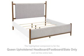 Signature Design by Ashley® B615-81 Lyncott - Queen Upholstered Headboard/Footboard/Slats - Gray / Brown
