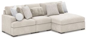 Signature Design by Ashley® PC59106S1 Cuddle Plush - 3-Piece Sectional With Armless Chaise And LAF Corner Chair - Arctic