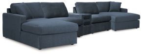 Signature Design by Ashley® 92121S70 Modmax - 5 Piece Double Chaise Sectional With Audio Console - Ink