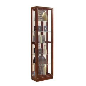Pulaski Furniture 21000 PFC Curios - Tall Traditional 5 Shelf Curio Cabinet - Cherry Brown