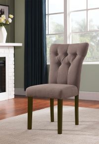 ACME 71522 Effie - Side Chair (Set of 2) - Light Brown Linen & Walnut