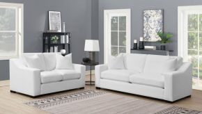 CoasterElevations 509891-S2 Ashlyn - 2 Piece Upholstered Sloped Arm Sofa Set - White