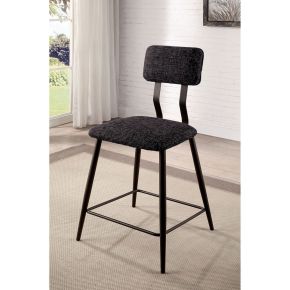 Furniture of America CM3789BK-PC-2PK Dicarda - Counter Height Chair (Set of 2) - Black / Distressed Dark Oak