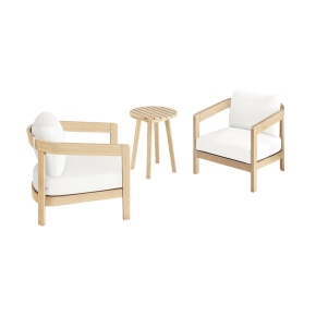 New Classic 60-G5511-3S Wesley - 3 Piece Outdoor (2 Chairs & End Table) - White