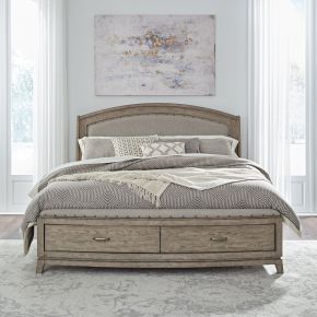 Liberty Furniture 805-BR-QUS Avalon - Queen Upholstered Storage Bed - Burnished Beige