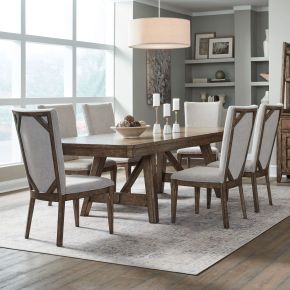 Liberty Furniture 930-DR-7TRS Liberty Furniture 930-DR-7TRS Carolina Park - 7 Piece Trestle Table Set - Amber Brown