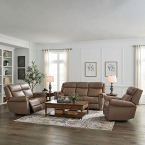 Liberty Furniture 7029TP-UPH-SOLOREC Liberty Furniture 7029TP-UPH-SOLOREC Carlton - Sofa With Loveseat & Recliner - Taupe