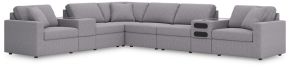 Signature Design by Ashley® 92104S30 Modmax - 8-Piece Sectional With Audio And Storage Consoles - Granite