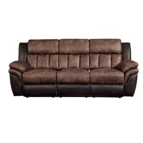 ACME 55425 Jaylen - Sofa - Toffee & Espresso Polished Microfiber